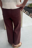 Risen Tummy Control HR Crop Jean- Choco Brown