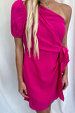 Fuchsia One Shoulder Mini Dress- FINAL SALE
