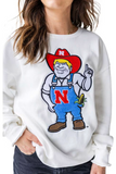 Herby Husker Chenille Sweatshirt- White