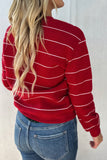 Red & Cream Stripe Crew