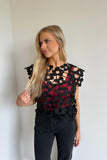 Alice Floral Overlay Top Black