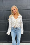 Mollie Lace Tie Top Cream