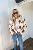 Texas Faux Fur Jacket Cream/Brown