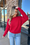 Mila Herringbone Sweater Red