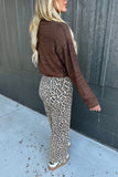 Animal Print Wide Leg Pants