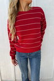 Red & Cream Stripe Crew