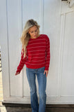Red & Cream Stripe Crew
