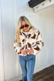 Texas Faux Fur Jacket Cream/Brown