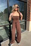 Juliette Strapless Jumpsuit Brown