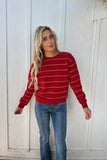 Red & Cream Stripe Crew