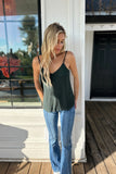 Hunter Green Embellished Tank