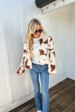 Texas Faux Fur Jacket Cream/Brown