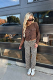 Animal Print Wide Leg Pants