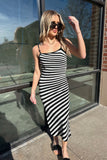 Addie Stripe Dress Cream/Black