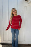 Red & Cream Stripe Crew