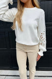 Parker Floral Embroidered Sweater White