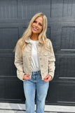 Autumn Denim Jacket Taupe FINAL SALE