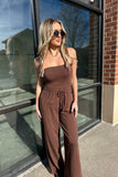 Juliette Strapless Jumpsuit Brown