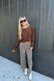 Animal Print Wide Leg Pants