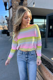 Chandler Stripe Sweater Pink/Green