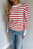 Casey Stripe Sweater Red