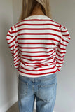 Casey Stripe Sweater Red