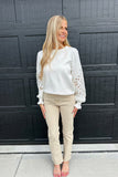 Parker Floral Embroidered Sweater White