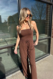 Juliette Strapless Jumpsuit Brown