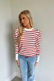 Casey Stripe Sweater Red