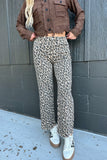 Animal Print Wide Leg Pants