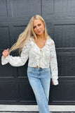 Mollie Lace Tie Top Cream