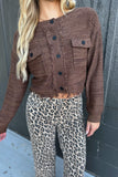 Cider Frayed Cardigan Brown