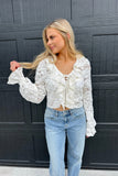 Mollie Lace Tie Top Cream