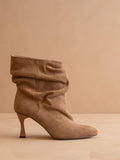 The Gina Slouch Heel Fall Bootie: LATTE