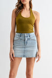 Mica Stud Jean Skirt