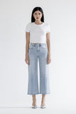 Pearl Embellished Mica High Rise Wide Leg Jeans
