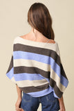 Katie Stripe Dolman Sweater- Blue