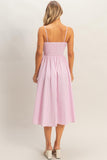Hamptons Stripe Midi Dress- Pink