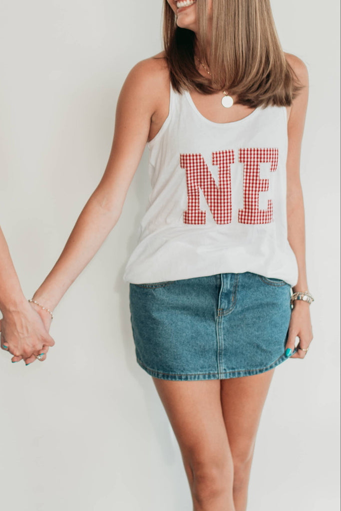 GINGHAM NE RACERBACK TANK