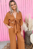 Mumu Toffee Tied Front Top
