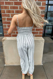 Beach Front Stripe Jumpsuit Cream/Black