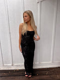 Enchanted Mesh Maxi Dress Black