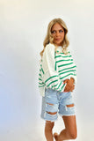 Linden Stripe Sweater Green/Ivory