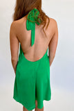 Kelly Green Halter Neck Mini Dress