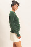 Off the shoulder top- Dark Green