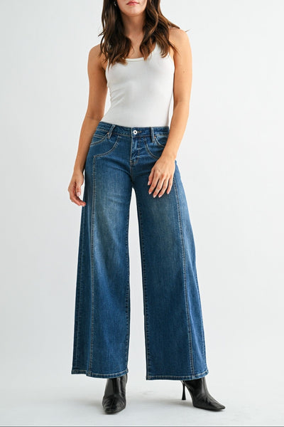 Megan Mid Rise Wide Leg