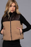 Reversible Faux Reverse Vest- Brown/Tan