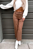Serena Wide Crop Jeans Brown
