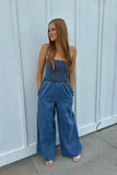 Harbor Smocked Denim Jumpsuit