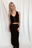 Button Knitted Vest Black